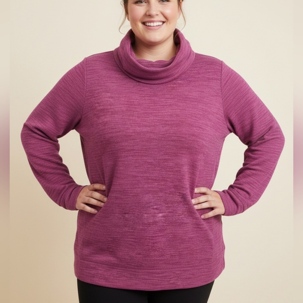 Tek Gear Women's Plus Size Magenta Cowl Neck Sweater